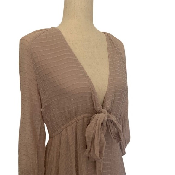 Venus Mauve Pink Striped Maxi Dress Size 10 High-Low Hem Boho Cottagecore EUC - Picture 4 of 13